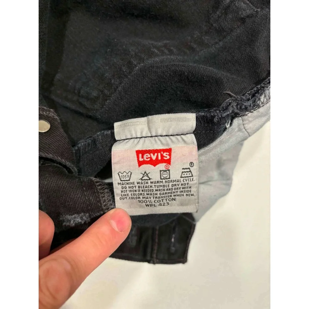 Vintage Levis 501 Mens Black Straight Leg Button Fly Denim Jeans W38 L30